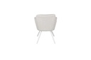 Silla de comedor Eren aluminio blanco textil beige.