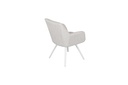 Silla de comedor Eren aluminio blanco textil beige.