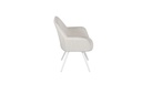 Silla de comedor Eren aluminio blanco textil beige.