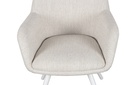 Silla de comedor Eren aluminio blanco textil beige.