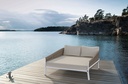 Daybed Anmore aluminio blanco textil  greige