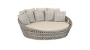 Daybed Meridian aluminio blanco cuerda greige y textil greige.