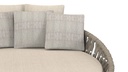 Daybed Meridian aluminio blanco cuerda greige y textil greige.