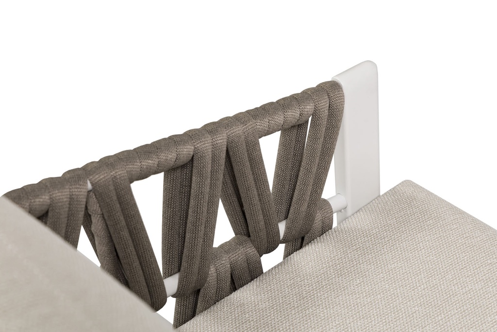 Butaca 1 plaza Carson aluminio blanco textil beige