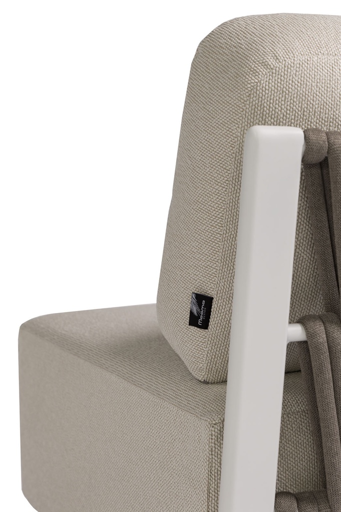 Módulo 2 plazas Carson brazo izquierdo aluminio blanco textil beige (VF)