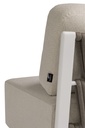 Módulo 2 plazas Carson brazo izquierdo aluminio blanco textil beige (VF)