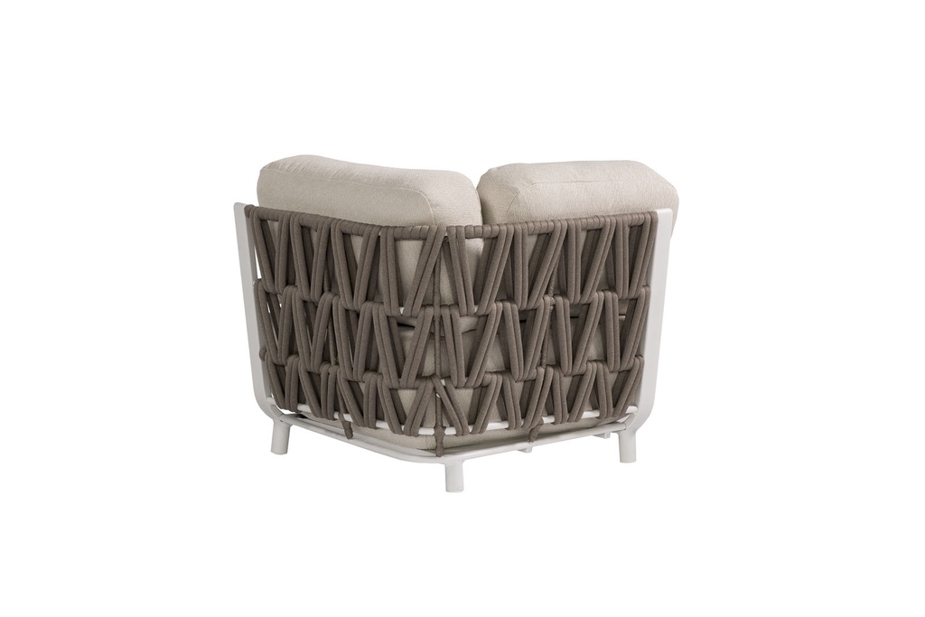 Módulo esquinero Carson aluminio blanco textil beige