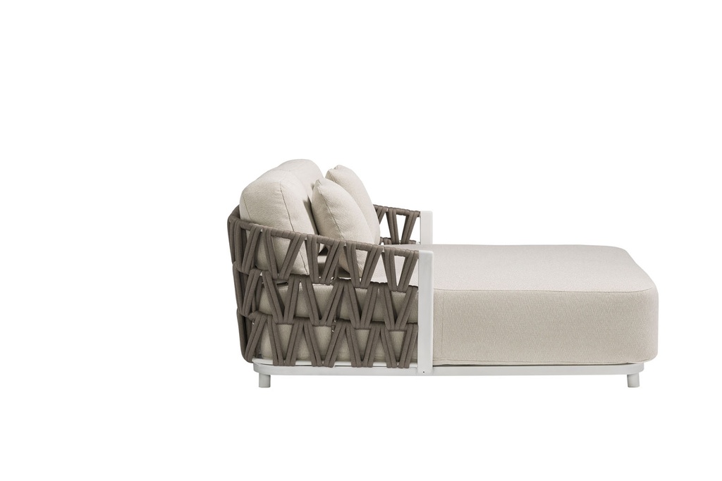 Daybed Carson aluminio blanco textil beige