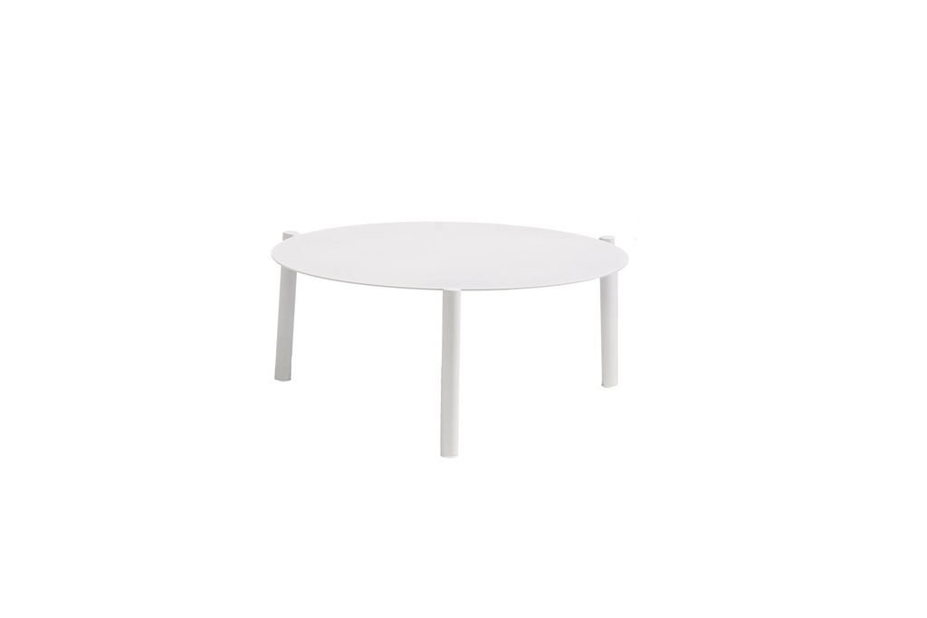 Set de mesas auxiliares Carson Ø 80 cm x 35 cm + Ø 60 cm x 42 cm aluminio blanco