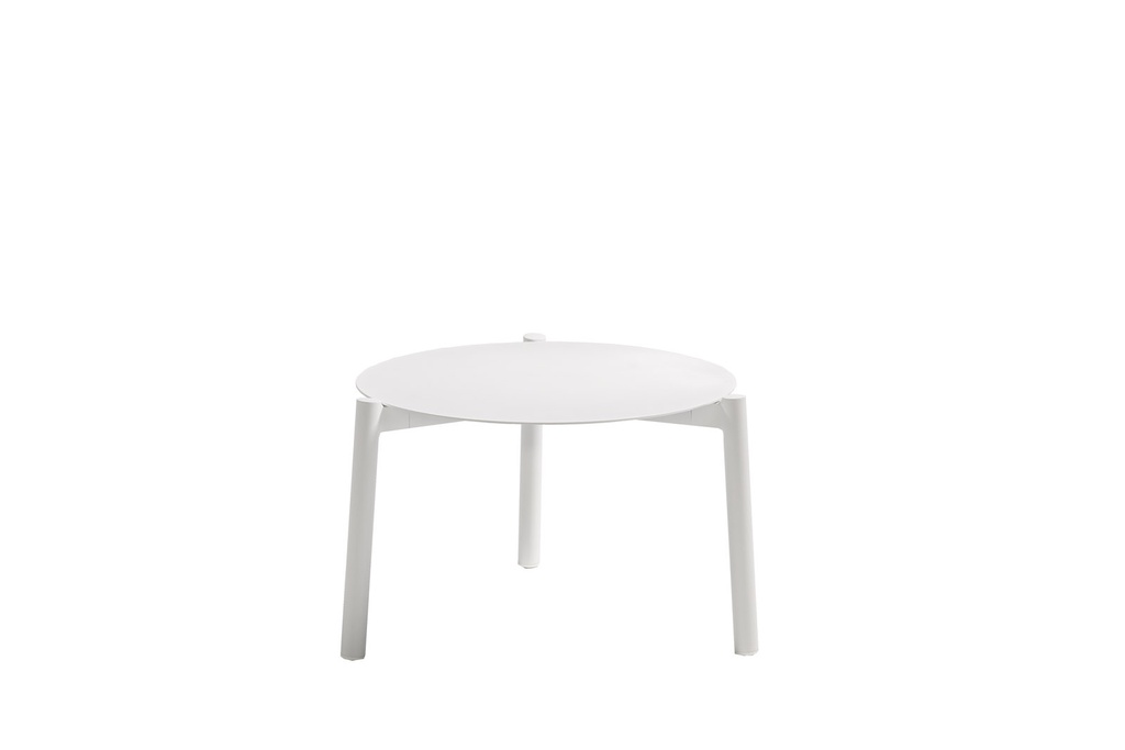 Set de mesas auxiliares Carson Ø 80 cm x 35 cm + Ø 60 cm x 42 cm aluminio blanco