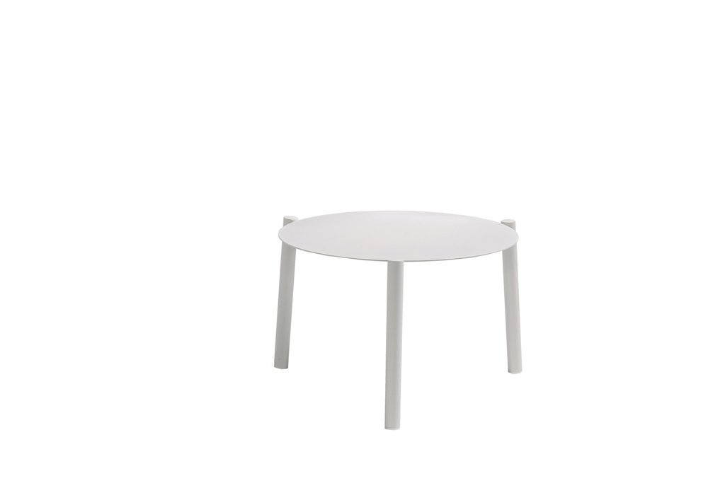 Set de mesas auxiliares Carson Ø 80 cm x 35 cm + Ø 60 cm x 42 cm aluminio blanco