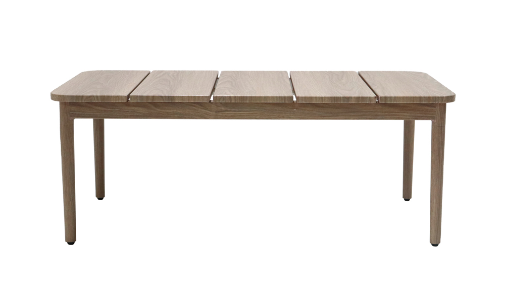 Mesa de centro Sunset. Aluminio efecto madera