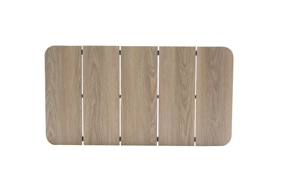 Mesa de centro Sunset. Aluminio efecto madera