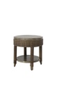 Mesa auxiliar Brent. Aluminio y rattan sintetico