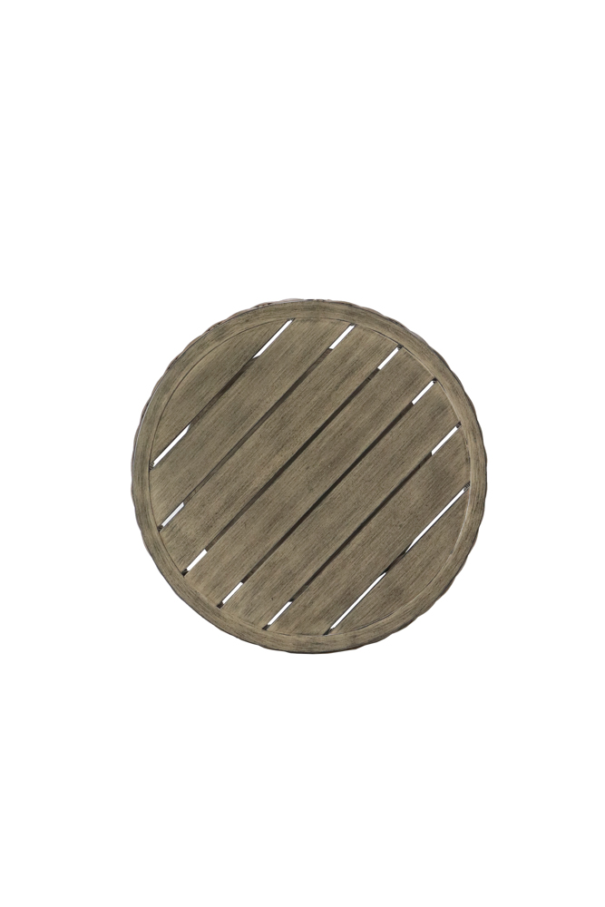 Mesa auxiliar Brent. Aluminio y rattan sintetico