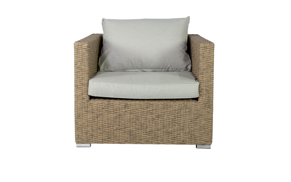 Sofa de 1 plaza California aluminio y rattan sintetico