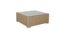 Mesa / Puff California aluminio y rattan sintetico. Cristal templado de 5mm.