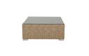 Mesa / Puff California aluminio y rattan sintetico. Cristal templado de 5mm.
