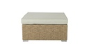 Mesa / Puff California aluminio y rattan sintetico. Cristal templado de 5mm.