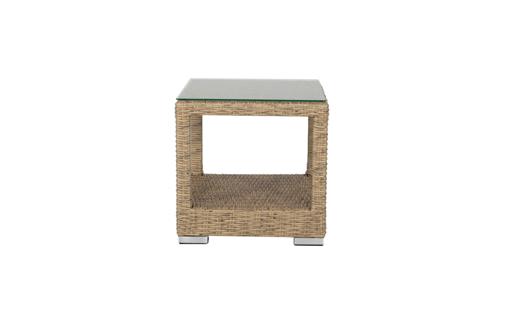 Mesita auxiliar California aluminio y rattan sintetico