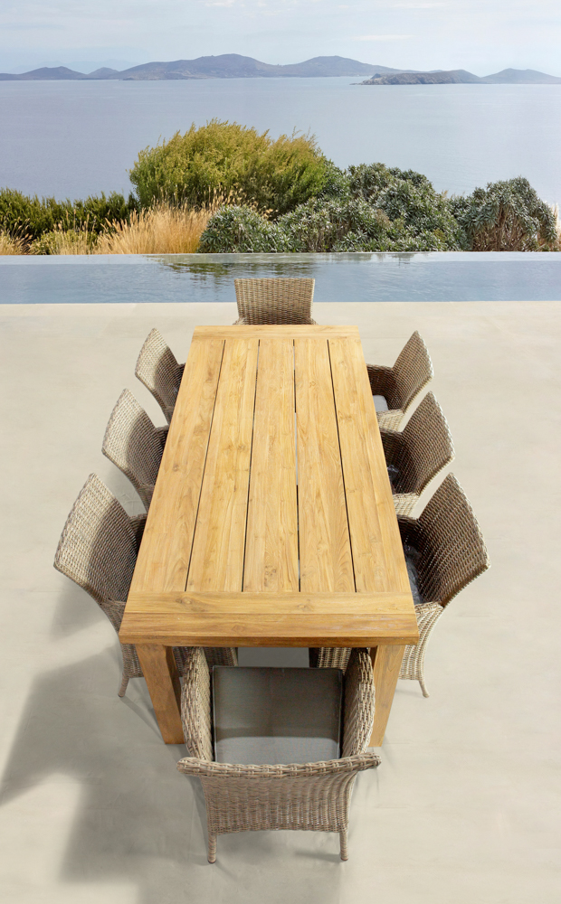 Sillon con brazos Trinity aluminio y rattan sintetico