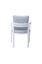 Sillon de comedor  Babylon. Aluminio blanco y textil gris claro