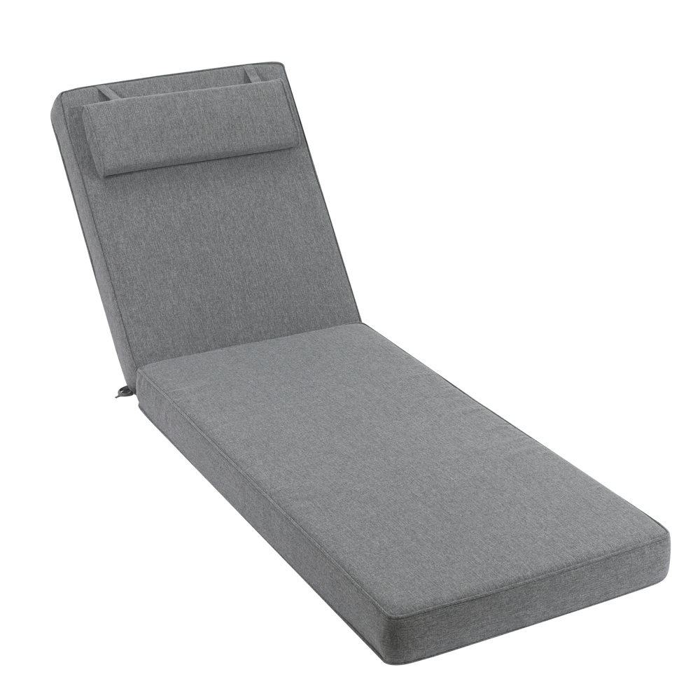 Cojin para tumbona  Roxas 59x196x10cm color  gris marino