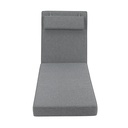 Cojin para tumbona  Roxas 59x196x10cm color  gris marino