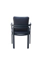 Sillon de comedor  Babylon.  Aluminio gris antracita y textil gris marino