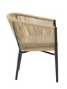 SILLA CON BRAZOS FAIRLEE ALUMINIO NEGRO  Y TRENZADO NATURAL