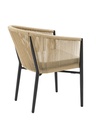 SILLA CON BRAZOS FAIRLEE ALUMINIO NEGRO  Y TRENZADO NATURAL