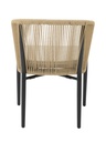 SILLA CON BRAZOS FAIRLEE ALUMINIO NEGRO  Y TRENZADO NATURAL