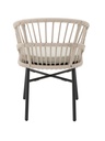 SILLA CON BRAZOS MILTON ALUMINIO NEGRO Y CUERDA TAUPE