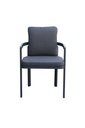 Sillon de comedor  Babylon.  Aluminio gris antracita y textil gris marino