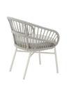 SILLA CON BRAZOS MILTON ALUMINIO BLANCO Y CUERDA GRIS