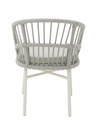 SILLA CON BRAZOS MILTON ALUMINIO BLANCO Y CUERDA GRIS