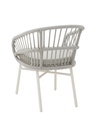 SILLA CON BRAZOS MILTON ALUMINIO BLANCO Y CUERDA GRIS