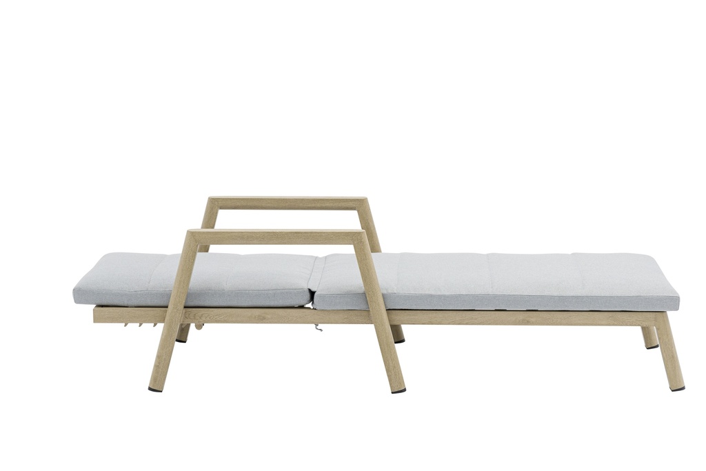 Tumbona Harmony aluminio efecto madera.