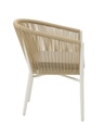 SILLA CON BRAZOS FAIRLEE ALUMINIO BLANCO  Y TRENZADO NATURAL