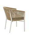SILLA CON BRAZOS FAIRLEE ALUMINIO BLANCO  Y TRENZADO NATURAL