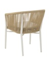 SILLA CON BRAZOS FAIRLEE ALUMINIO BLANCO  Y TRENZADO NATURAL