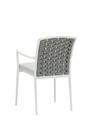Silla de comedor Walga aluminio blanco cojin gris claro