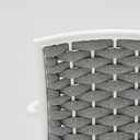 Silla de comedor Walga aluminio blanco cojin gris claro