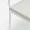 Silla de comedor Walga aluminio blanco cojin gris claro