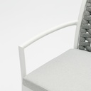 Silla de comedor Walga aluminio blanco cojin gris claro