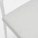 Silla de comedor Walga aluminio blanco cojin gris claro