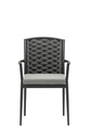 Silla de comedor Walga aluminio antracita cojin gris marino