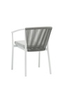 Silla de comedor Moana aluminio blanco cojin gris claro