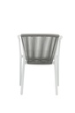 Silla de comedor Moana aluminio blanco cojin gris claro