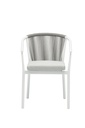 Silla de comedor Moana aluminio blanco cojin gris claro